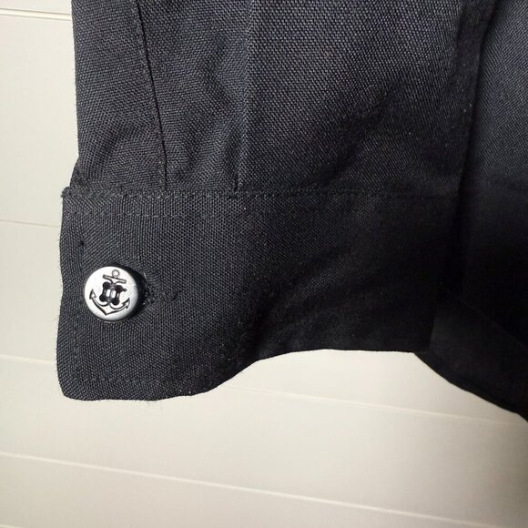 Doyle‎ Shirt MFG CORP,60s 70s Navy Military Canvas Long Sleeve Button Shirt Blue - Picture 7 of 9